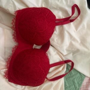 Victoria's Secret Red Lace Push-Up Bra